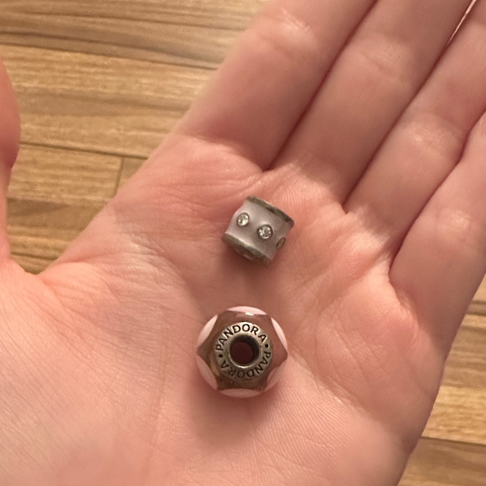 Pandora Silver Charm Glass & Spacer